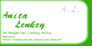 anita lenkey business card